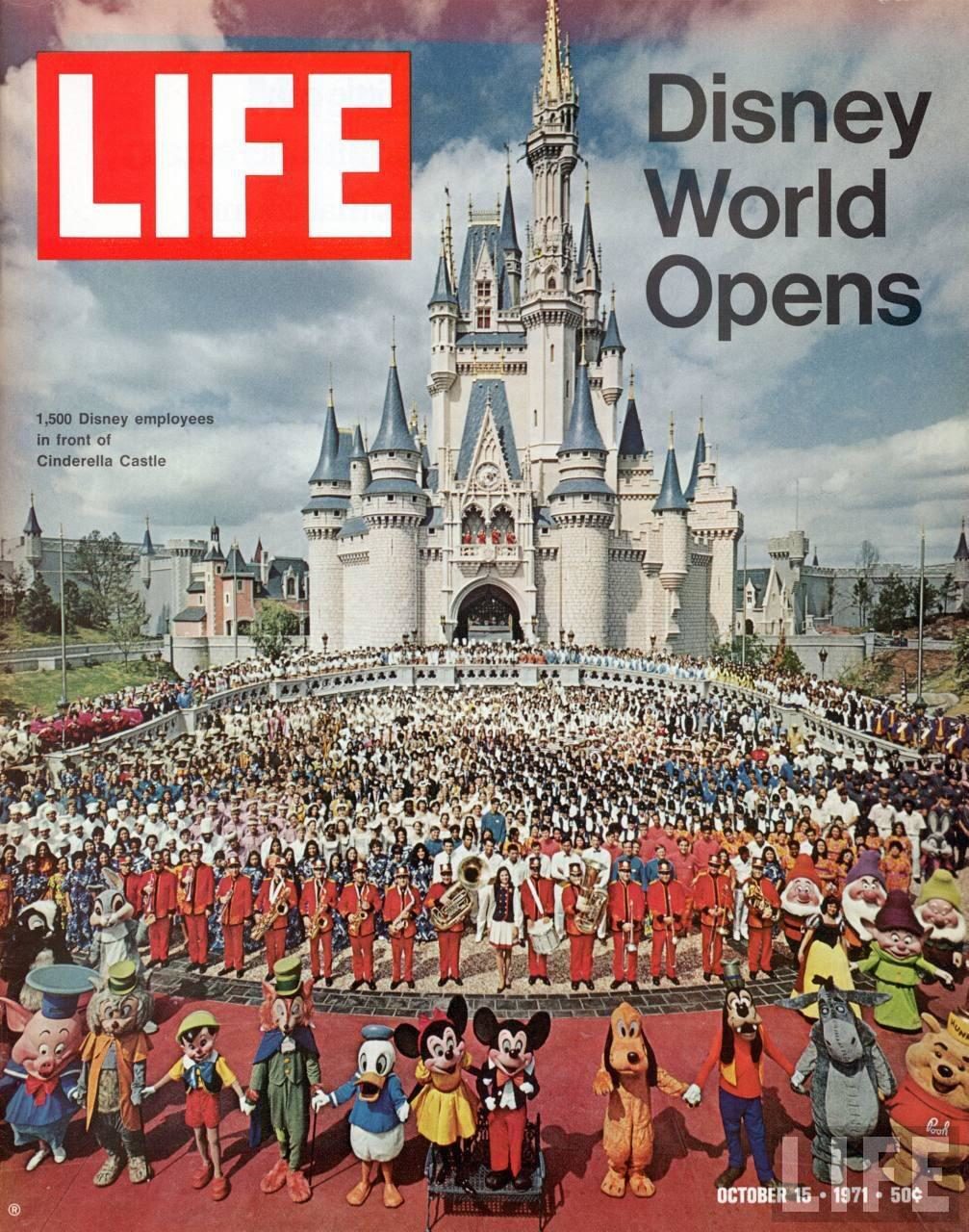 Couverture du magazine LIFE en 1971, à la création du parc Disney World  ©Reddit