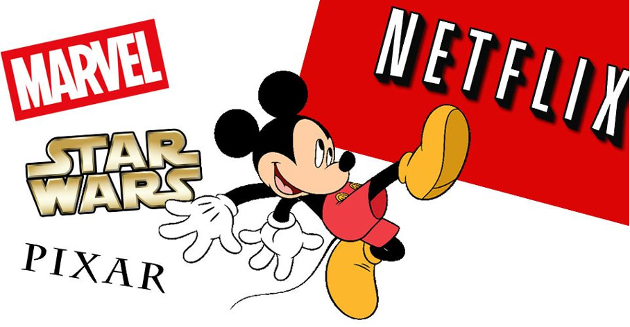 Mickey, accompagné des enseignes Marvel, Star Wars et Pixar, botte les fesses de Netflix